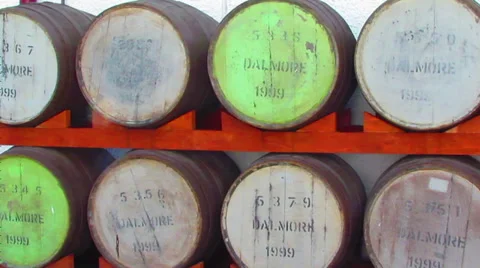 Whiskey barrels Stock Footage 32163767