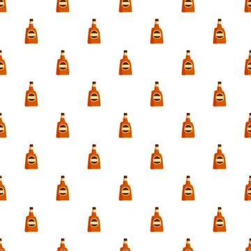 Whiskey bottle beverage seamless pattern repeating background Stockillustratie