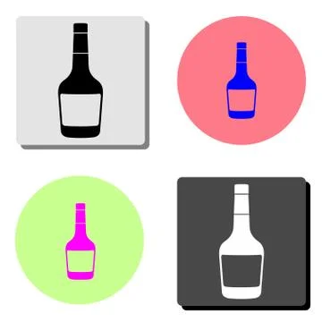 Whiskey bottle. flat vector icon Stock Illustration