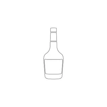Whiskey bottle. flat vector icon Stock Illustration