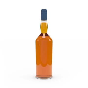Whiskey bottle isolated 3d rendering Ilustración de archivo
