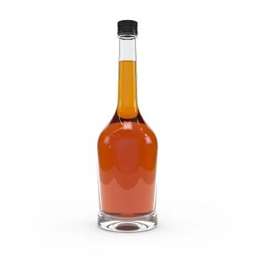 Whiskey bottle isolated 3d rendering Stock Illustration