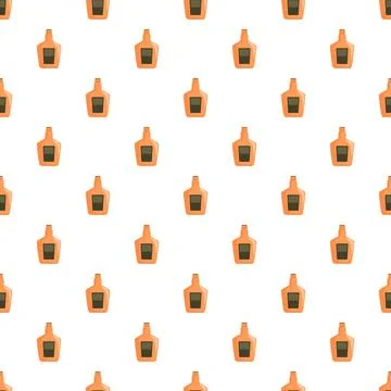 Whiskey bottle repeating seamless pattern background Stockillustratie