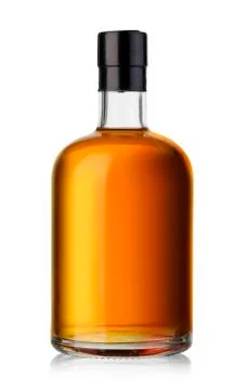 Whiskey bottle on white Stock Photos