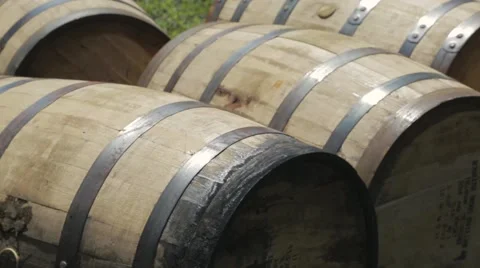 Whiskey Bourbon Barrels Being Dumped and Poured  Stock Footage 59522552