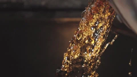 Whiskey Bourbon Barrels Being Dumped and Poured  Stock Footage 240028208