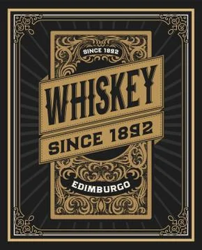 Whiskey card for packaging Stock Illustration