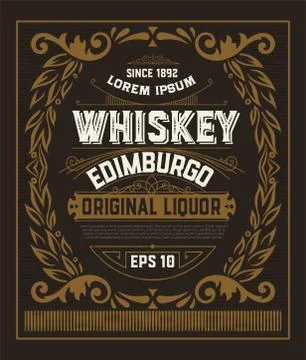 Whiskey card for packaging Stock Illustration