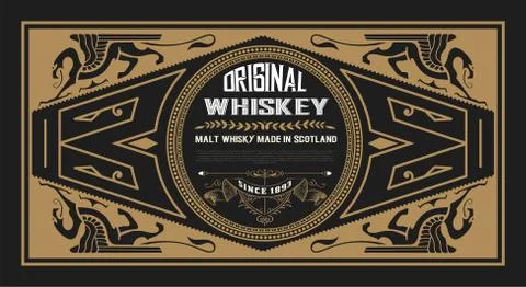 Whiskey card for packaging Stock Illustration