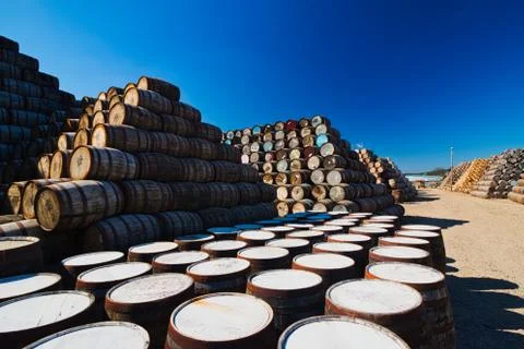 Whiskey cask mountain Stock Photos