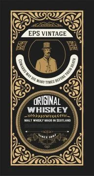 Whiskey design for label and packaging Stock Illustration