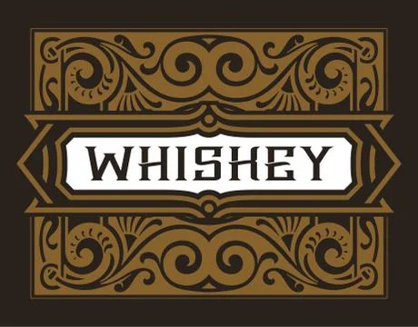 Whiskey design for label and packaging Stock Illustration