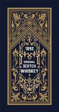 Whiskey design for label and packaging Stock Illustration