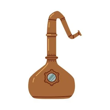 Whiskey Drink Process with Distillation in Pot Still Vector Illustration Stock Illustration