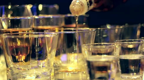 Whiskey in  glasses Stock Footage 43794758