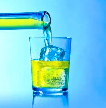 Whiskey with ice cubes Stock Photos