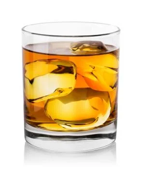 Whiskey with ice cubes Stock Photos