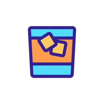 Whiskey with ice icon vector. Isolated contour symbol illustration Stock Illustration