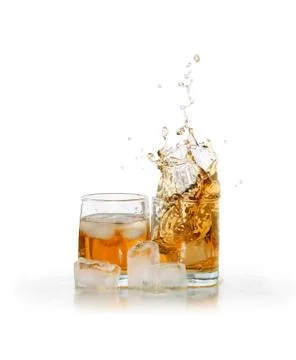 Whiskey with ice Stock Photos