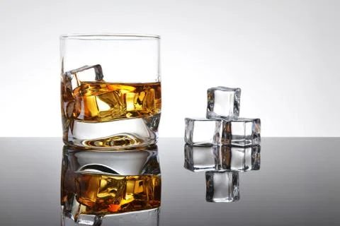 Whiskey with ice Stock Photos