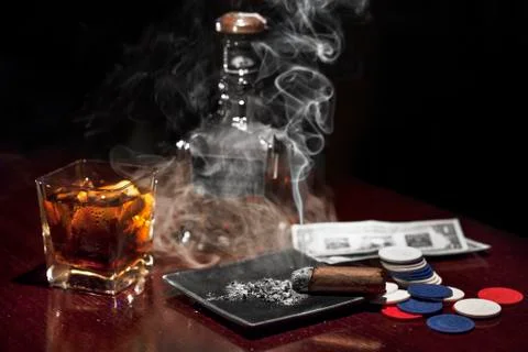 Whiskey with ice Stock Photos