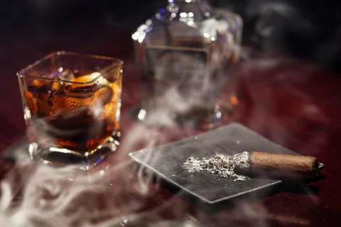 Whiskey with ice Stock Photos
