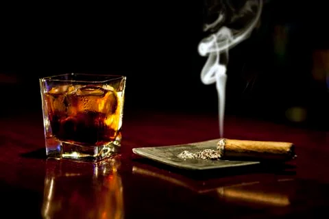 Whiskey with ice Stock Photos