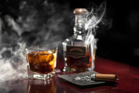 Whiskey with ice Stock Photos