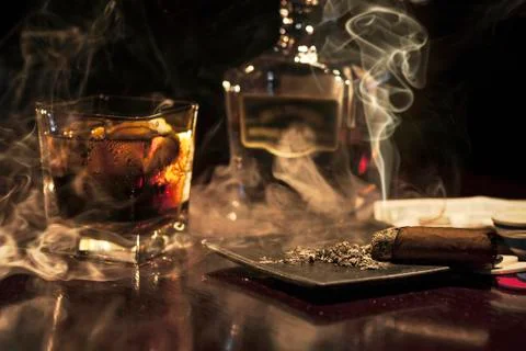 Whiskey with ice Stock Photos
