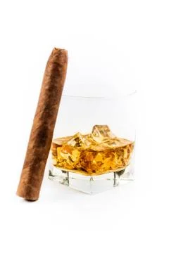 Whiskey with ice Stock Photos