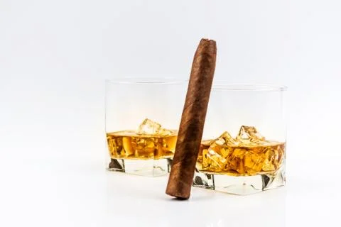 Whiskey with ice Stock Photos