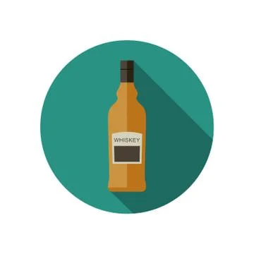 Whiskey icon in flat style Stock Illustration