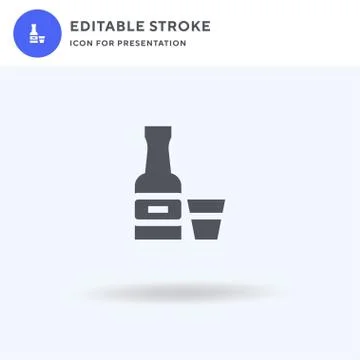 Whiskey icon vector, filled flat sign, solid pictogram isolated on white, log Illustrazione stock