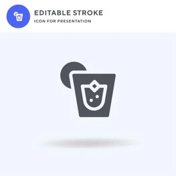 Whiskey icon vector, filled flat sign, solid pictogram isolated on white, logo 스톡 일러스트