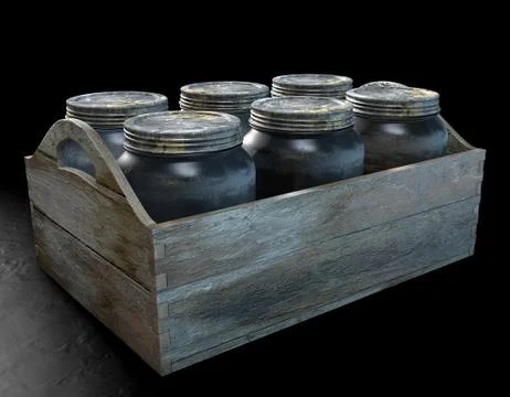Whiskey Jars In A Crate Illustrazione stock