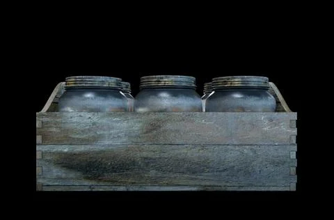 Whiskey Jars In A Crate 스톡 일러스트