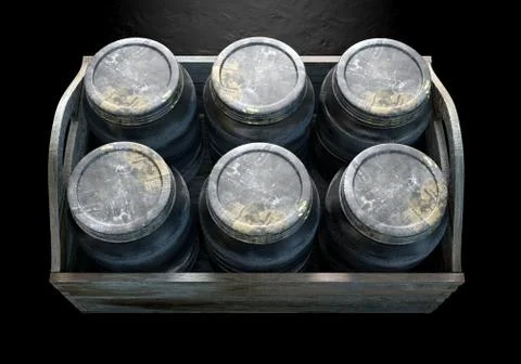 Whiskey Jars In A Crate Illustrazione stock