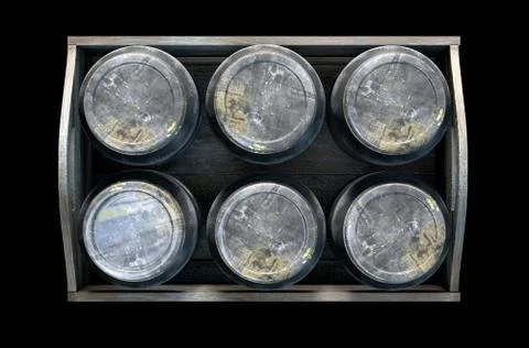 Whiskey Jars In A Crate Illustrazione stock