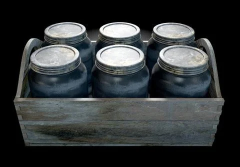 Whiskey Jars In A Crate Stock Illustration