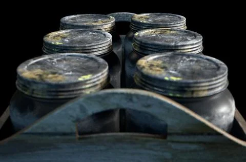 Whiskey Jars In A Crate 스톡 일러스트