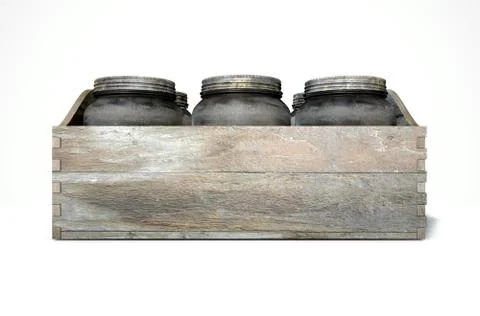 Whiskey Jars In A Crate Illustrazione stock