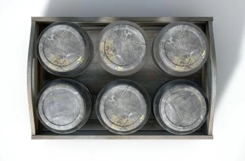 Whiskey Jars In A Crate Illustrazione stock