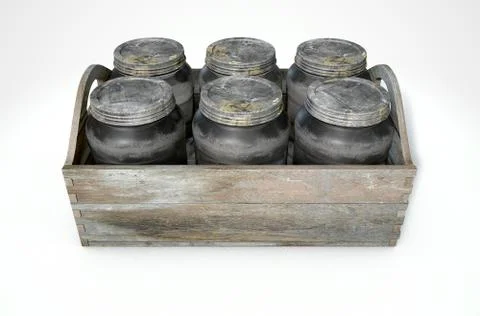 Whiskey Jars In A Crate 스톡 일러스트