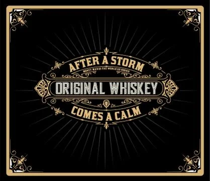 Whiskey label with old frames Stock Illustration