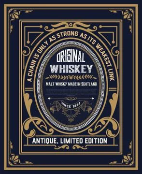 Whiskey label with old frames Stock Illustration