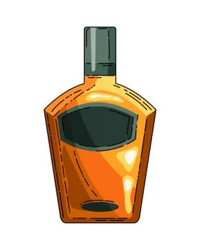 Whiskey realistic bottle vector. Product packaging brand design. Mock up with Stock Illustration