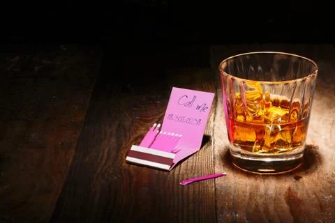 Whiskey on the rocks or scotch Stock Photos