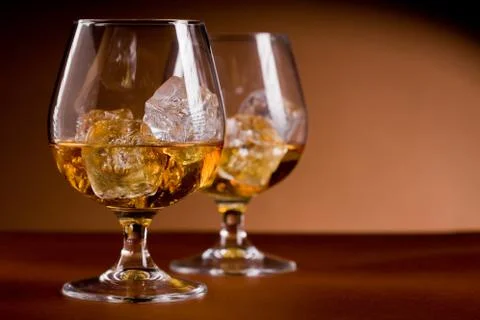 Whiskey on the rocks Stock Photos