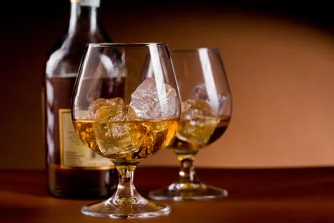Whiskey on the rocks Stock Photos