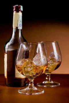 Whiskey on the rocks Stock Photos